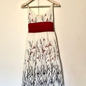 Max Studio White & black coral floral dress